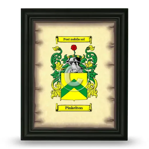 Pinkelton Coat of Arms Framed - Black