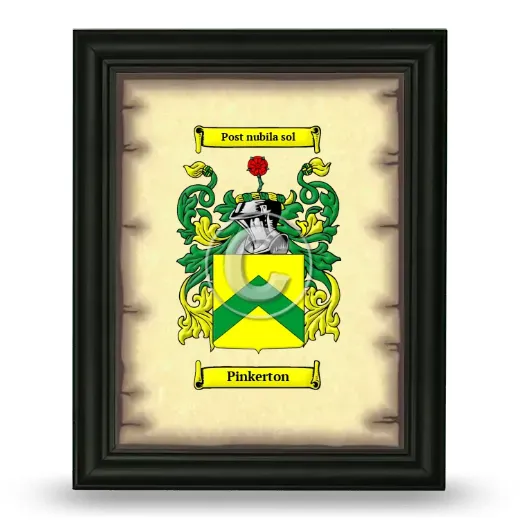 Pinkerton Coat of Arms Framed - Black