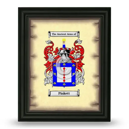 Pinkett Coat of Arms Framed - Black