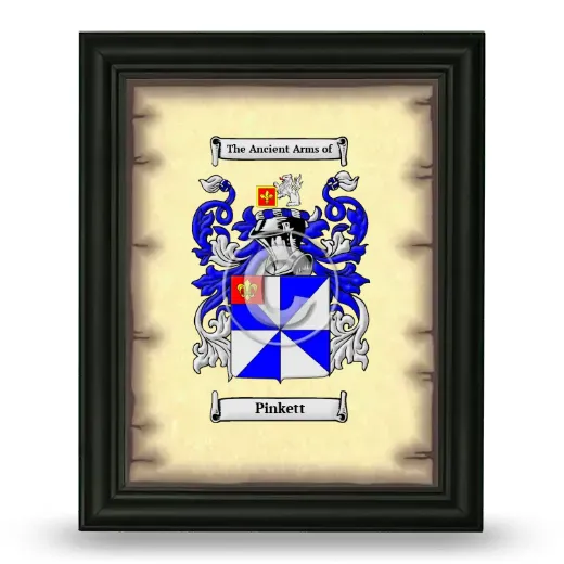 Pinkett Coat of Arms Framed - Black
