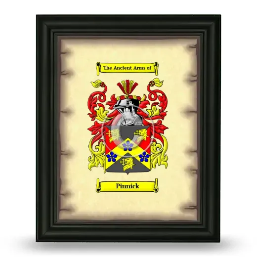 Pinnick Coat of Arms Framed - Black