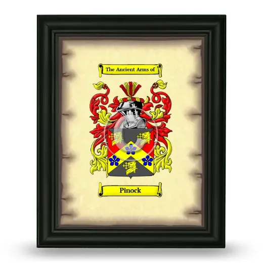 Pinock Coat of Arms Framed - Black