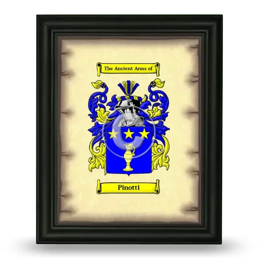 Pinotti Coat of Arms Framed - Black
