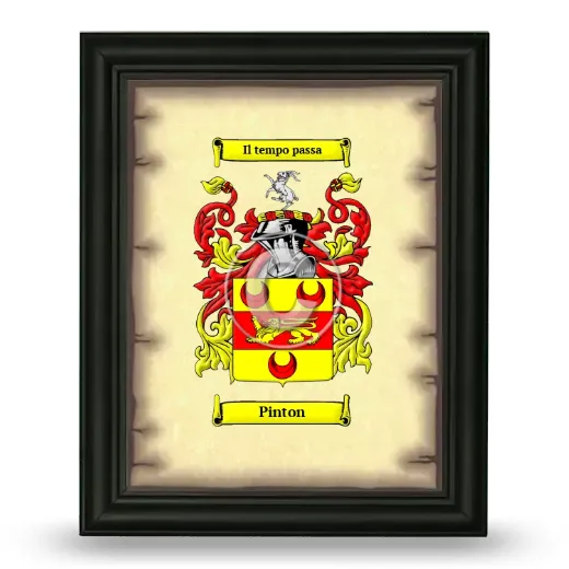 Pinton Coat of Arms Framed - Black