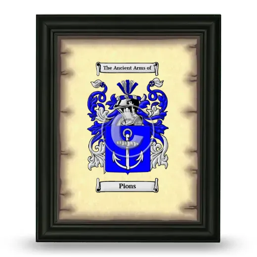 Pions Coat of Arms Framed - Black