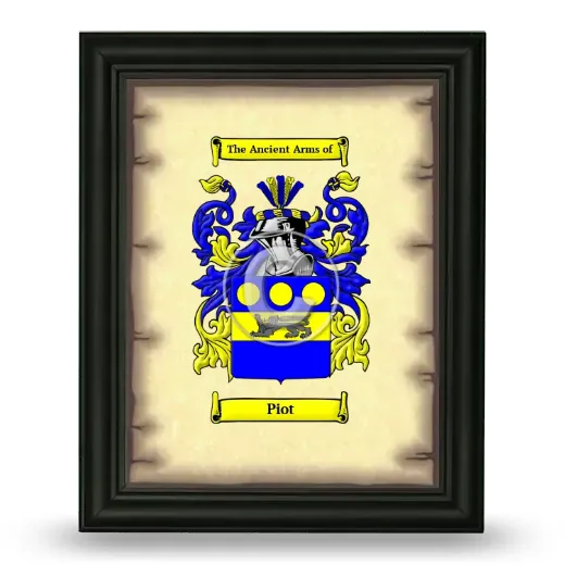 Piot Coat of Arms Framed - Black
