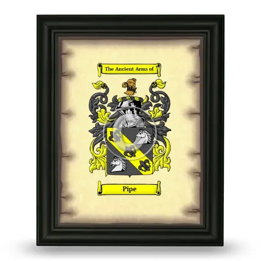 Pipe Coat of Arms Framed - Black