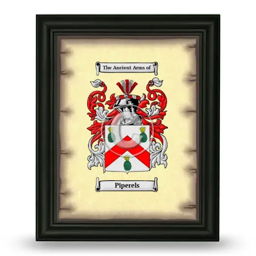 Piperels Coat of Arms Framed - Black