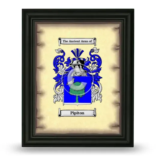 Pipiton Coat of Arms Framed - Black