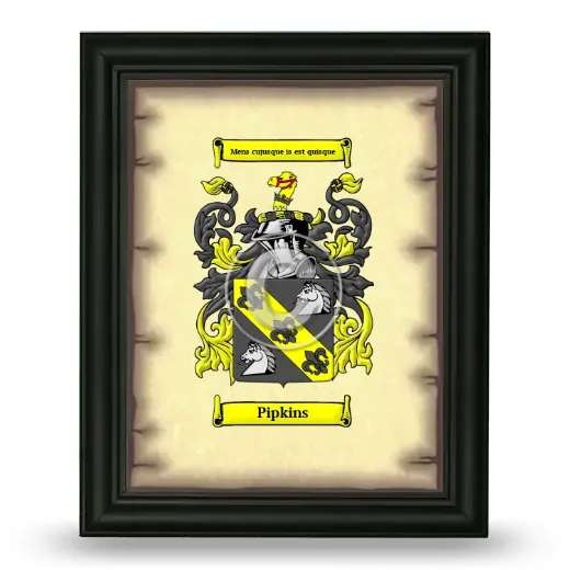 Pipkins Coat of Arms Framed - Black