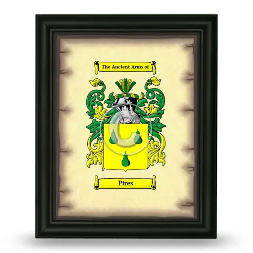 Pires Coat of Arms Framed - Black