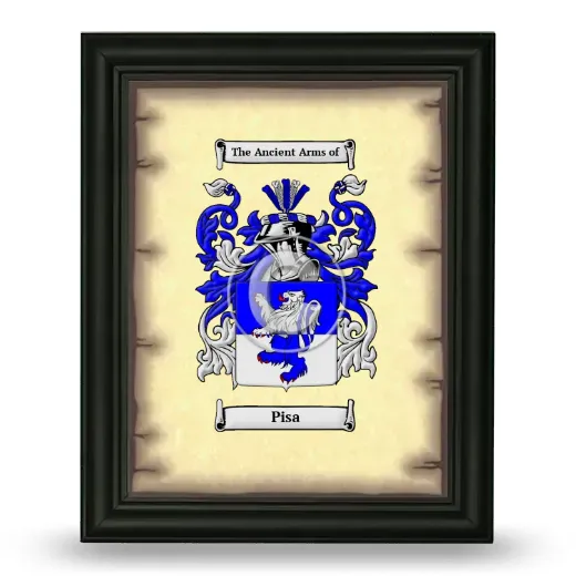 Pisa Coat of Arms Framed - Black