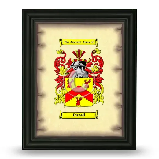 Pistell Coat of Arms Framed - Black