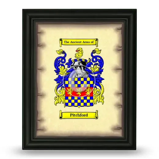 Pitchford Coat of Arms Framed - Black