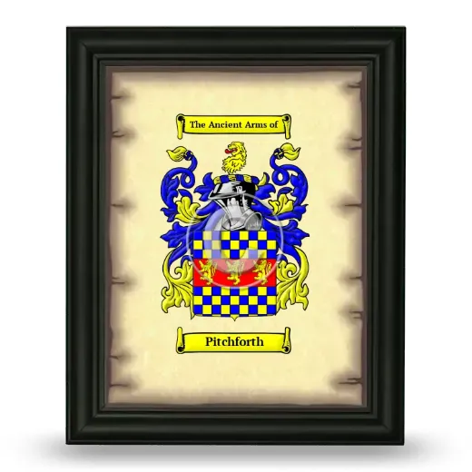 Pitchforth Coat of Arms Framed - Black