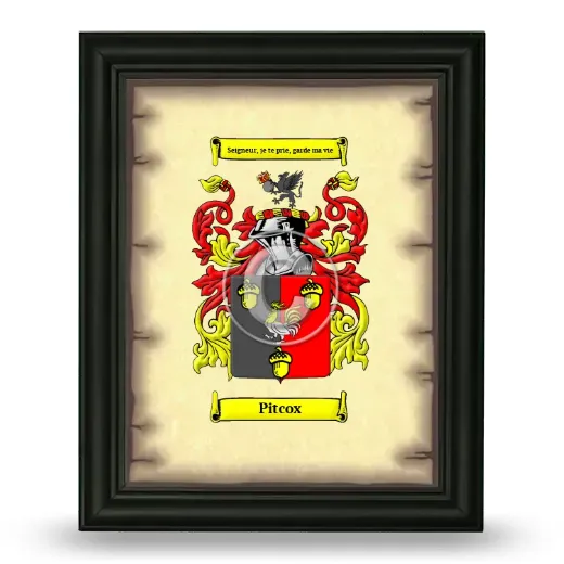 Pitcox Coat of Arms Framed - Black