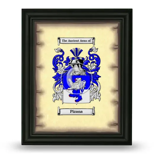 Pizana Coat of Arms Framed - Black
