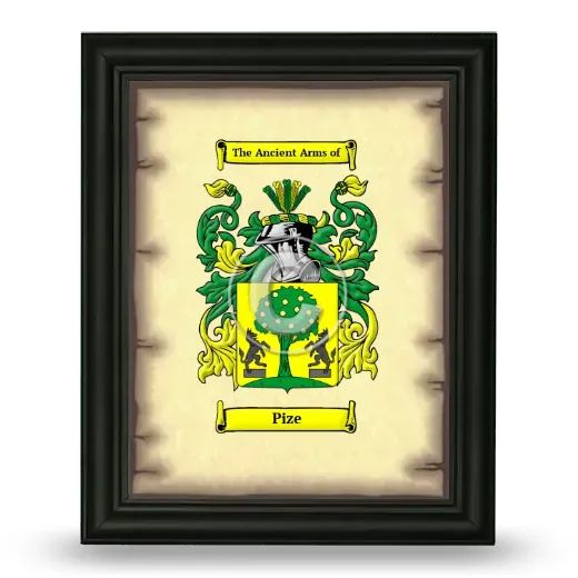 Pize Coat of Arms Framed - Black