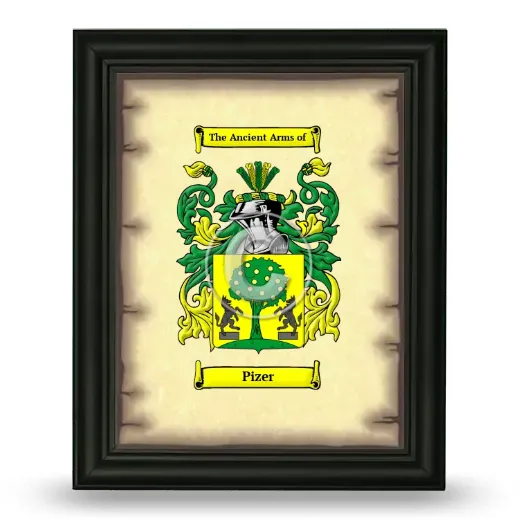 Pizer Coat of Arms Framed - Black
