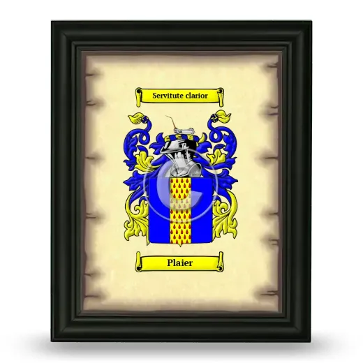 Plaier Coat of Arms Framed - Black