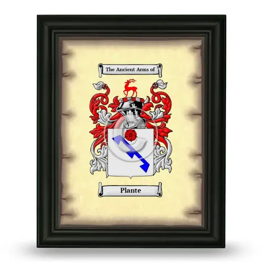 Plante Coat of Arms Framed - Black