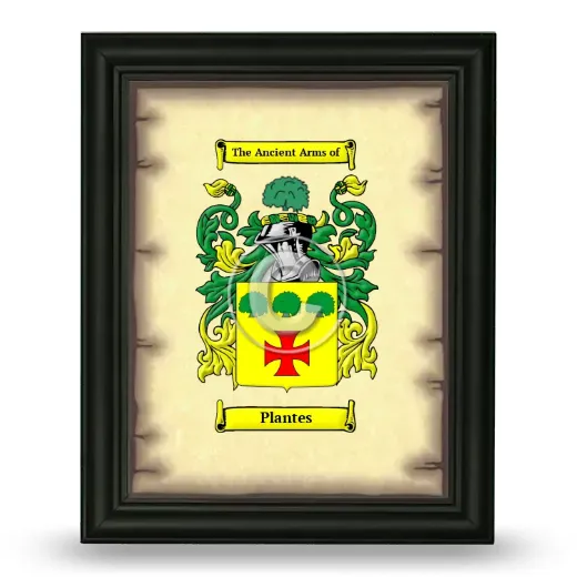 Plantes Coat of Arms Framed - Black
