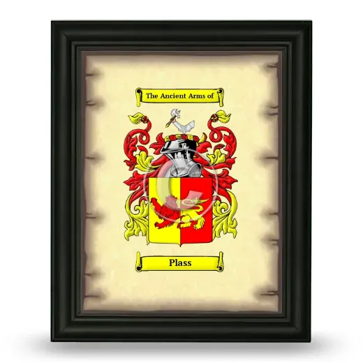 Plass Coat of Arms Framed - Black