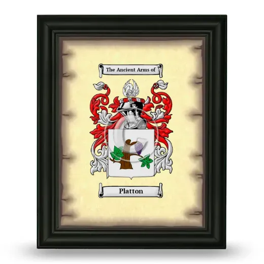 Platton Coat of Arms Framed - Black