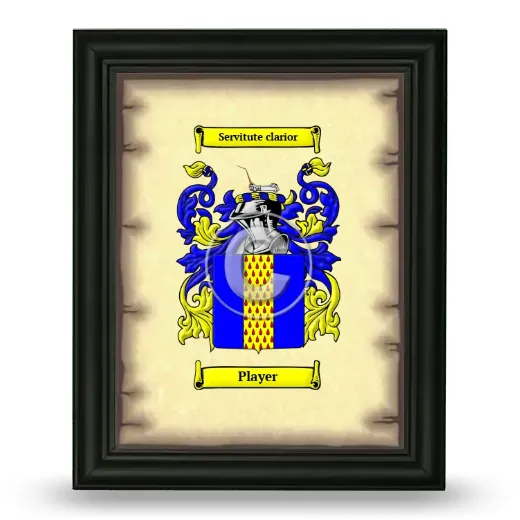 Player Coat of Arms Framed - Black