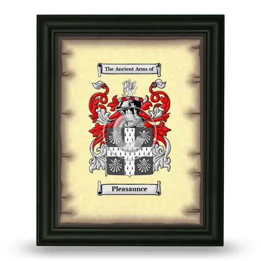 Pleasaunce Coat of Arms Framed - Black