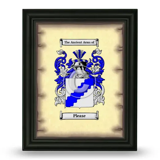 Please Coat of Arms Framed - Black