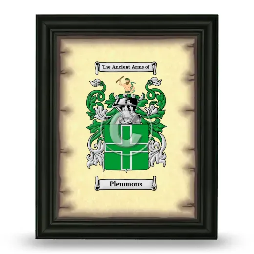 Plemmons Coat of Arms Framed - Black