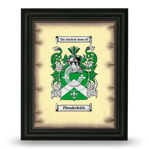 Plenderleith Coat of Arms Framed - Black