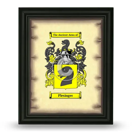 Plesinger Coat of Arms Framed - Black