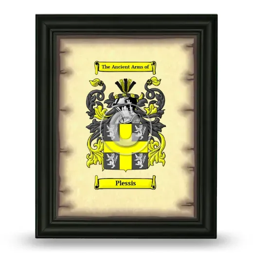 Plessis Coat of Arms Framed - Black