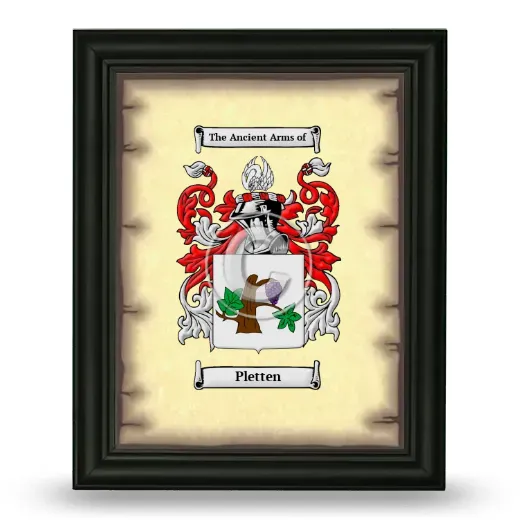 Pletten Coat of Arms Framed - Black