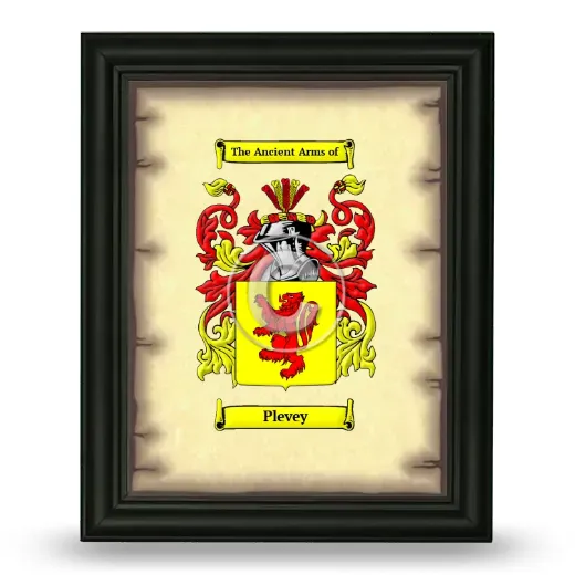 Plevey Coat of Arms Framed - Black