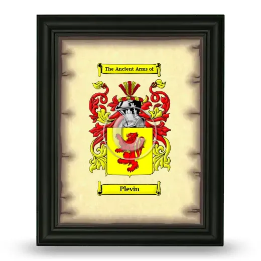 Plevin Coat of Arms Framed - Black