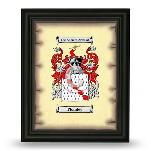 Plomley Coat of Arms Framed - Black