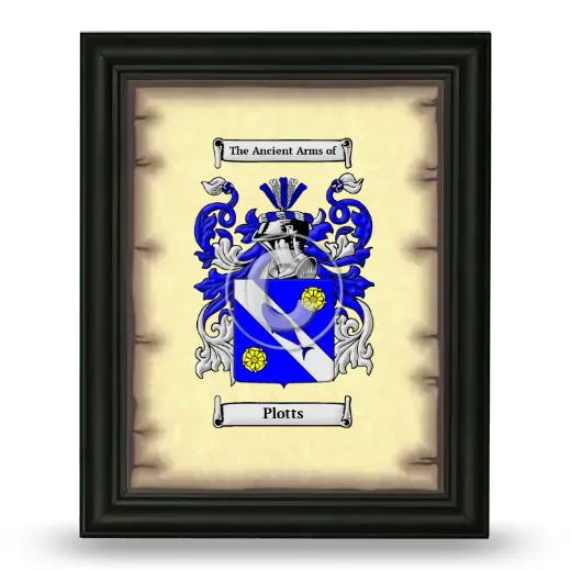 Plotts Coat of Arms Framed - Black
