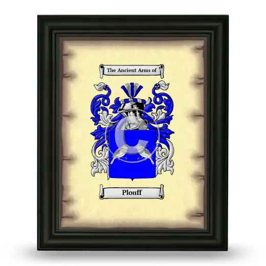 Plouff Coat of Arms Framed - Black