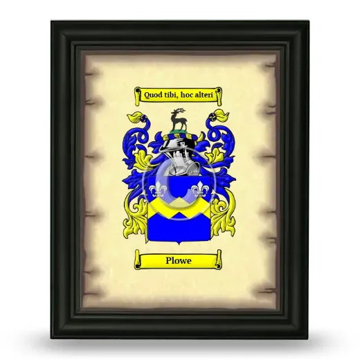 Plowe Coat of Arms Framed - Black