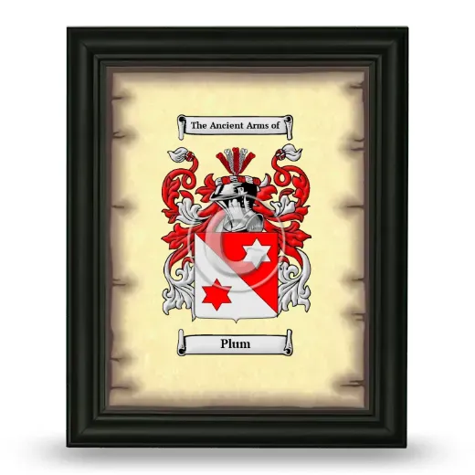 Plum Coat of Arms Framed - Black