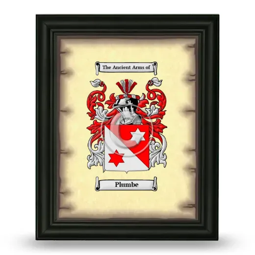Plumbe Coat of Arms Framed - Black