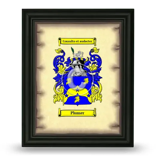 Plumer Coat of Arms Framed - Black