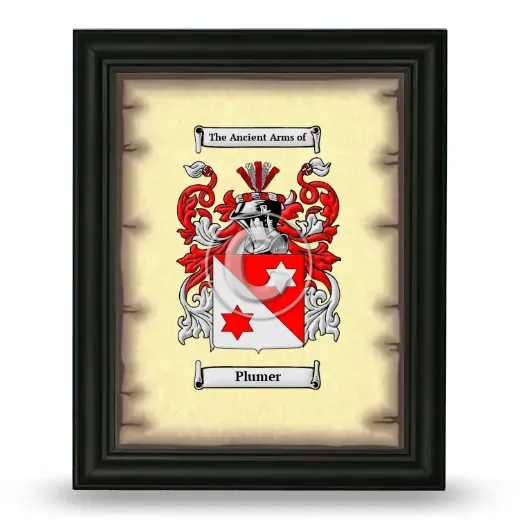 Plumer Coat of Arms Framed - Black