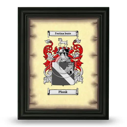 Plunk Coat of Arms Framed - Black