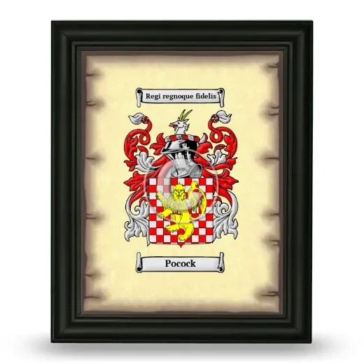 Pocock Coat of Arms Framed - Black
