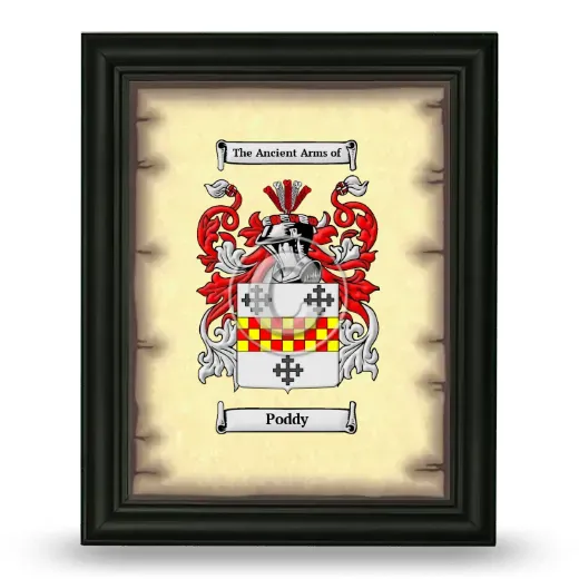 Poddy Coat of Arms Framed - Black