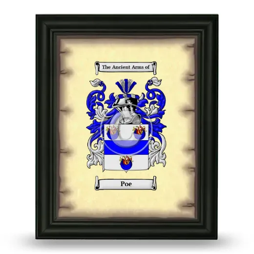 Poe Coat of Arms Framed - Black